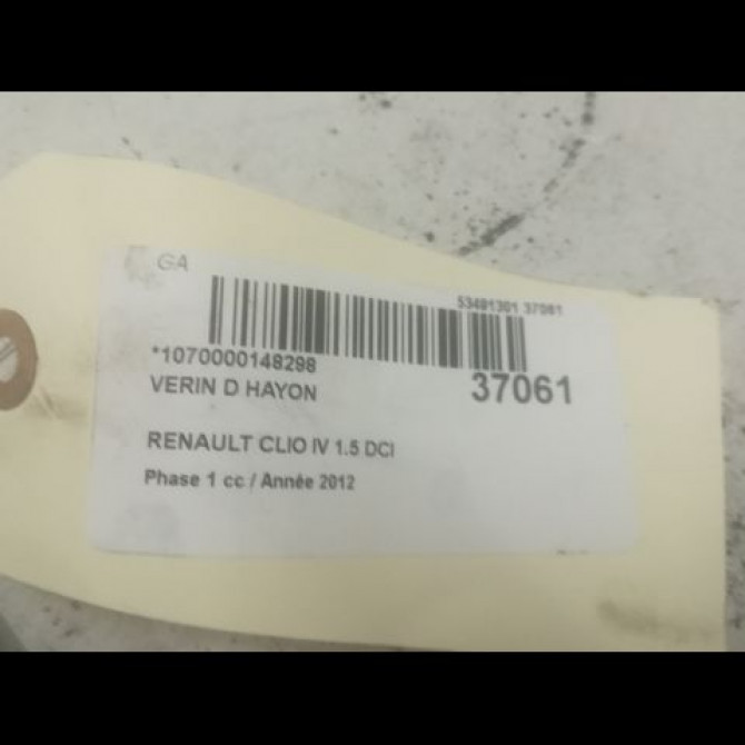 Verin droit hayon occasion RENAULT CLIO IV Phase 1 07-2012->... 1.5 DCI 90ch 844308661R 2
