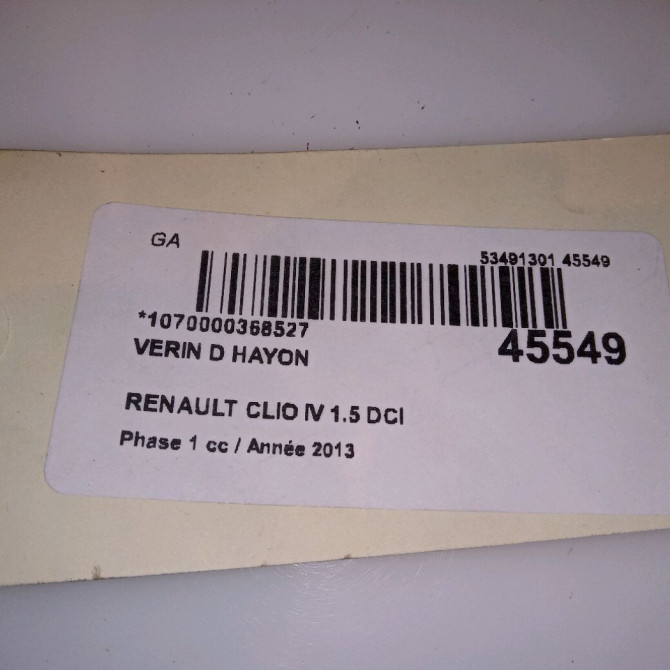 Verin droit hayon occasion RENAULT CLIO IV Phase 1 07-2012->... 1.5 DCI 90ch 844308661R 3