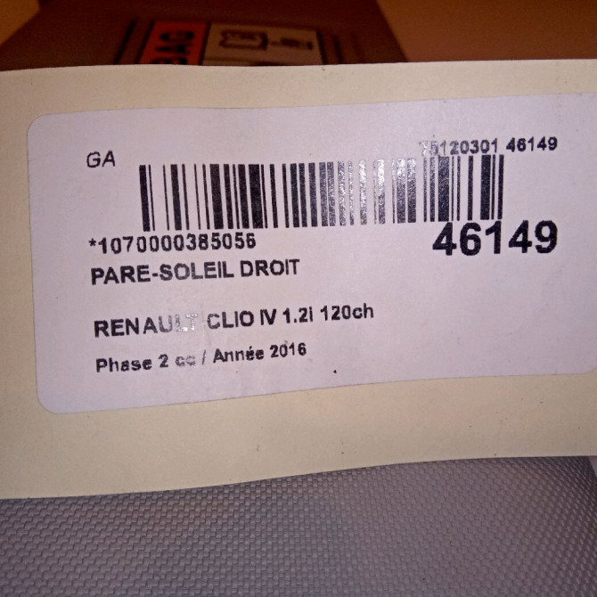 Pare-soleil droit occasion RENAULT CLIO IV Phase 2 08-2016->... 1.2i 120ch 964008139R 4