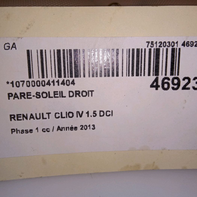Pare-soleil droit occasion RENAULT CLIO IV Phase 1 07-2012->... 1.5 DCI 90ch 964008139R 4