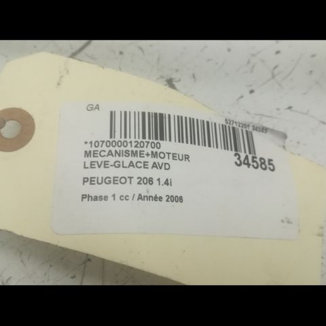 Mecanisme + moteur lève-glace avant droit occasion PEUGEOT 206 Phase 1 09-1998->03-2009 1.4i 9222F7 4