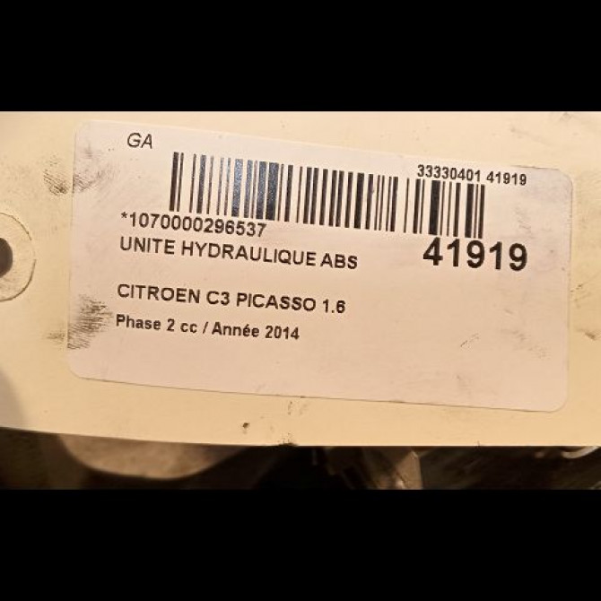Unité hydraulique ABS occasion CITROEN C3 PICASSO Phase 2 09-2012->... 1.6 HDI 90ch 1608750080 4