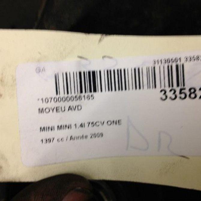 Moyeu avd occasion MINI MINI II Phase 1 09-2006->12-2010 1.4i 75ch 31226776162 3