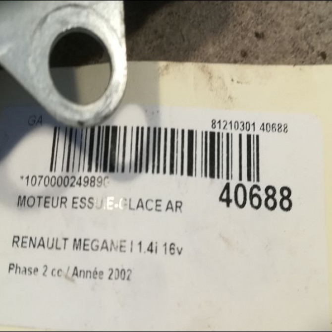 Moteur essuie-glace arrière occasion RENAULT MEGANE I Phase 2 03-1999->06-2003 1.4i 16v 8200028554 3
