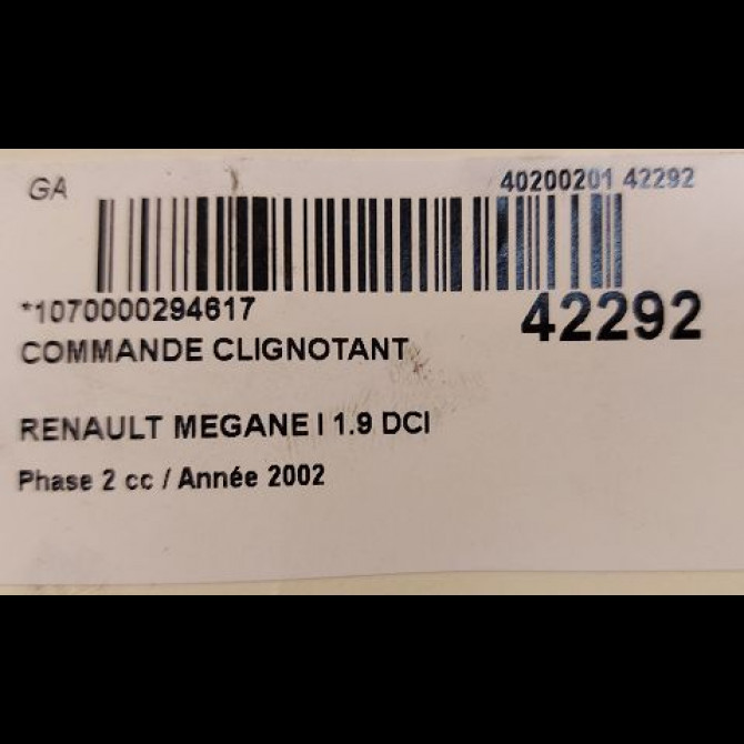 Commande clignotant occasion RENAULT MEGANE I Phase 2 03-1999->06-2003 1.9 DCI 7700434989 3