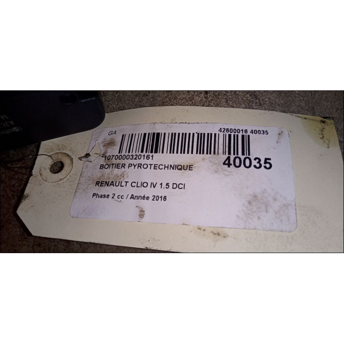 Boitier pyrotechnique occasion RENAULT CLIO IV Phase 2 08-2016->... 1.5 DCI 75ch 985103419R 3