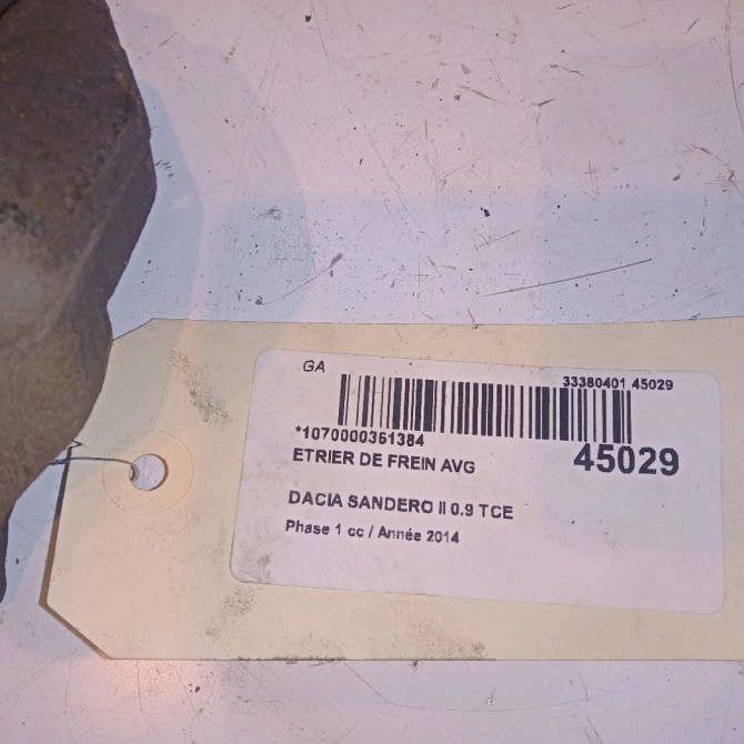 Etrier de frein avant gauche occasion DACIA SANDERO II Phase 1 10-2012->... 0.9 TCE 90ch 410118579R 3