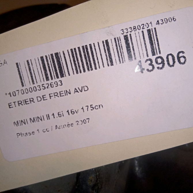 Etrier de frein avant droit occasion MINI MINI II Phase 1 09-2006->12-2010 1.6i 16v 175ch COOPER S 34116778336 4