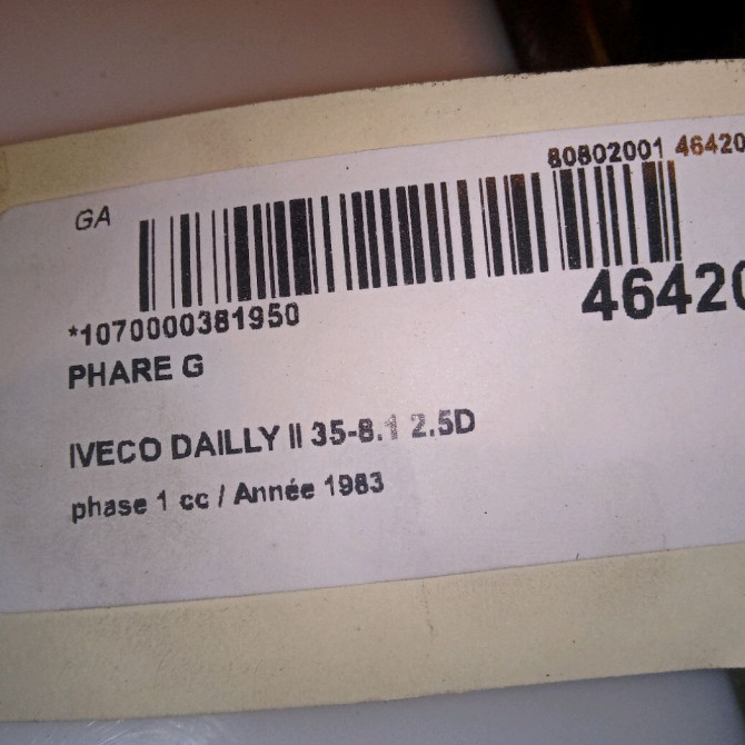 Phare gauche occasion IVECO DAILLY II Phase 1 04-1995->04-1999 35-8.1 2.5D 4