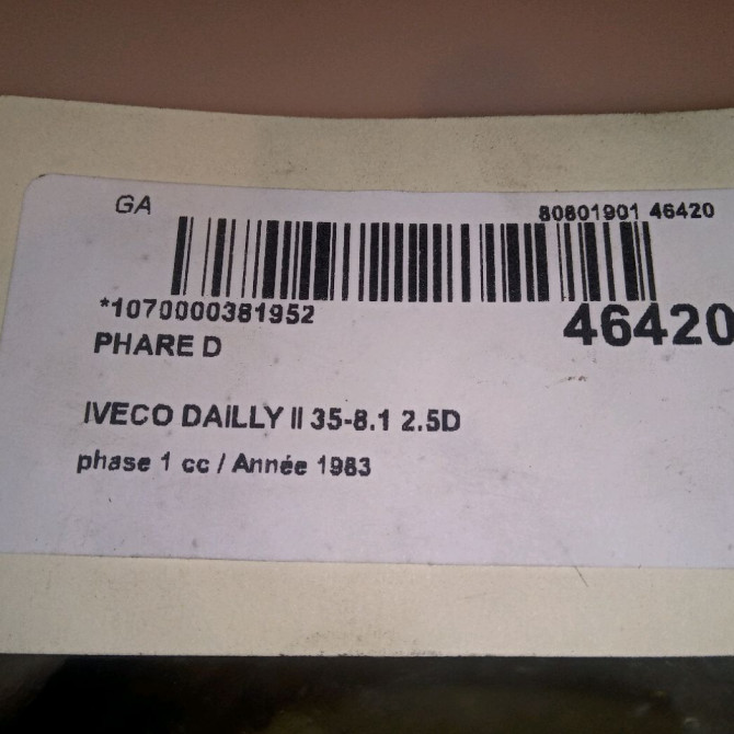 Phare droit occasion IVECO DAILLY II Phase 1 04-1995->04-1999 35-8.1 2.5D 4
