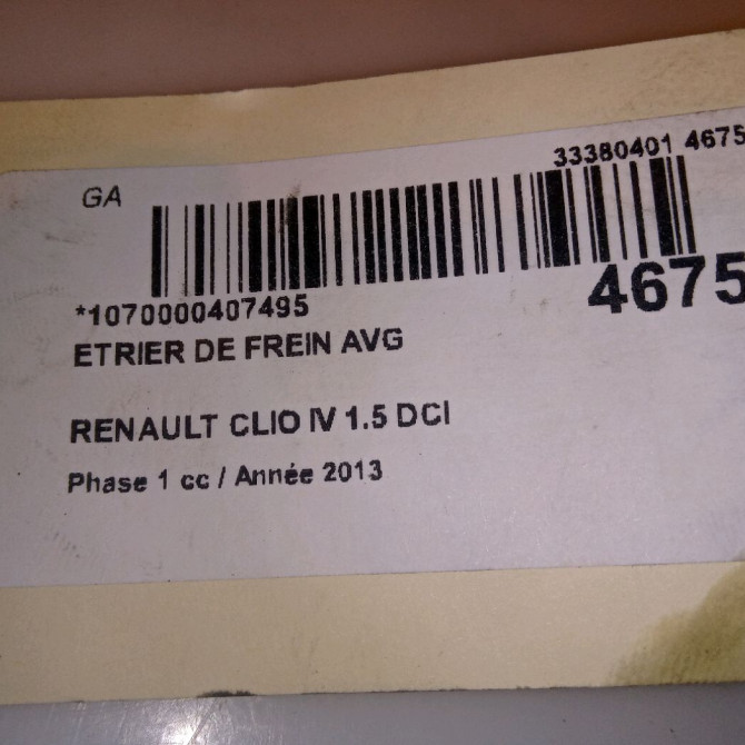Etrier de frein avant gauche occasion RENAULT CLIO IV Phase 1 07-2012->... 1.5 DCI 90ch 410118579R 5