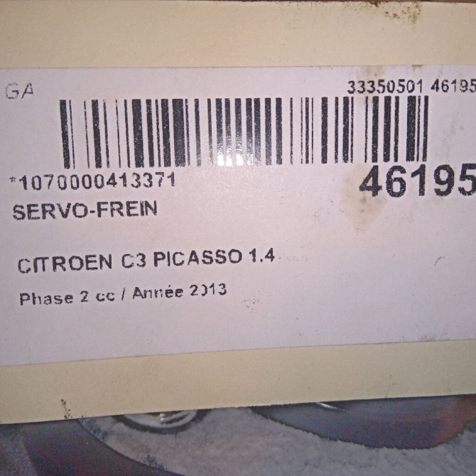 Servo-frein occasion CITROEN C3 PICASSO Phase 2 09-2012->... 1.4 VTI 95ch 1609895480 4
