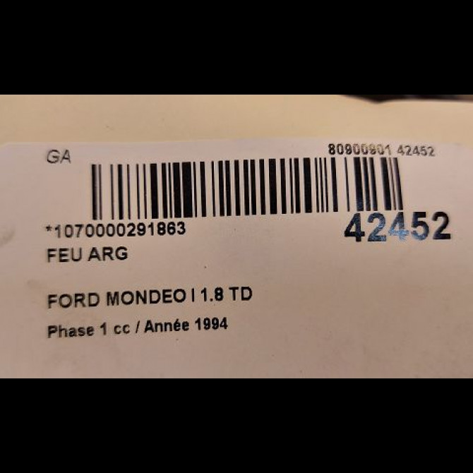 Feu arrière gauche occasion FORD MONDEO I Phase 1 01-1993->09-1996 1.8 TD 3