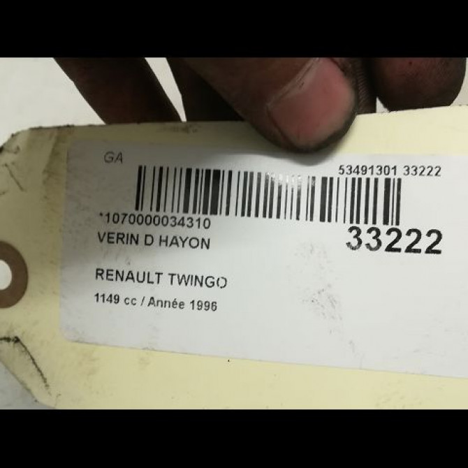 Verin droit hayon occasion RENAULT TWINGO I Phase 1 04-1993->08-1998 Air 2