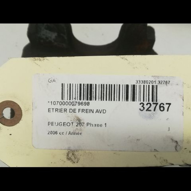 Etrier de frein avant droit occasion PEUGEOT 207 Phase 1 04-2006->06-2013 4400R9 3