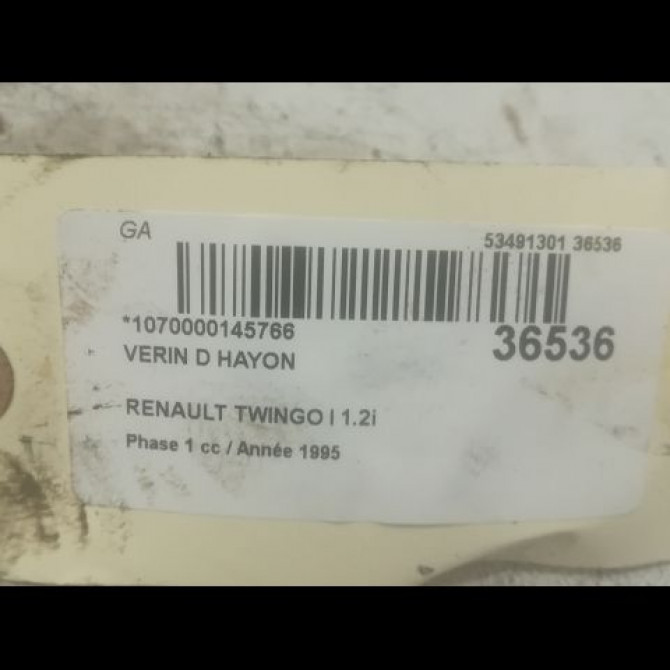 Verin droit hayon occasion RENAULT TWINGO I Phase 1 04-1993->08-1998 1.2i 55ch 2