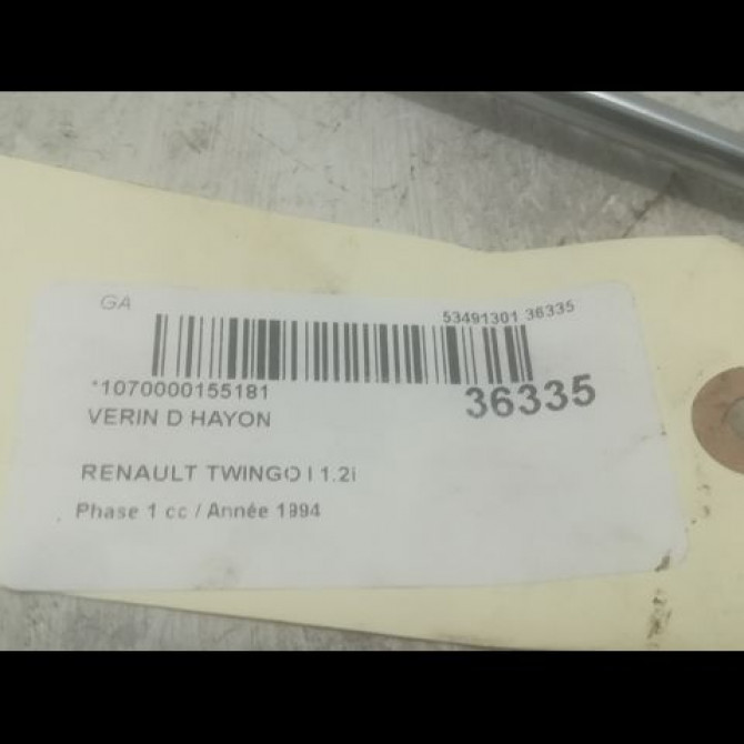 Verin droit hayon occasion RENAULT TWINGO I Phase 1 04-1993->08-1998 1.2i 55ch 2