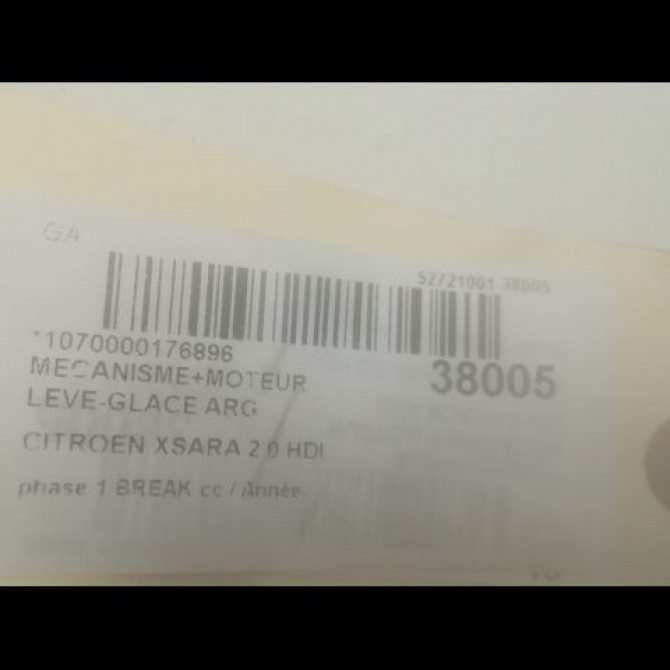 Mecanisme+moteur leve-glace arg occasion CITROEN XSARA phase 1 BREAK 02-1998->09-2000 2.0 HDI 90ch 922354 3