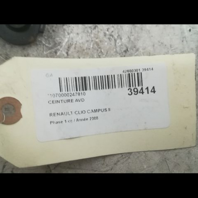 Ceinture avant droite occasion RENAULT CLIO CAMPUS II Phase 1 07-2006->07-2009 1.5 DCI 65ch 8200620343 4