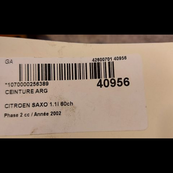 Ceinture arrière gauche occasion CITROEN SAXO Phase 2 09-1999->12-2004 1.1i 60ch 8973YF 4