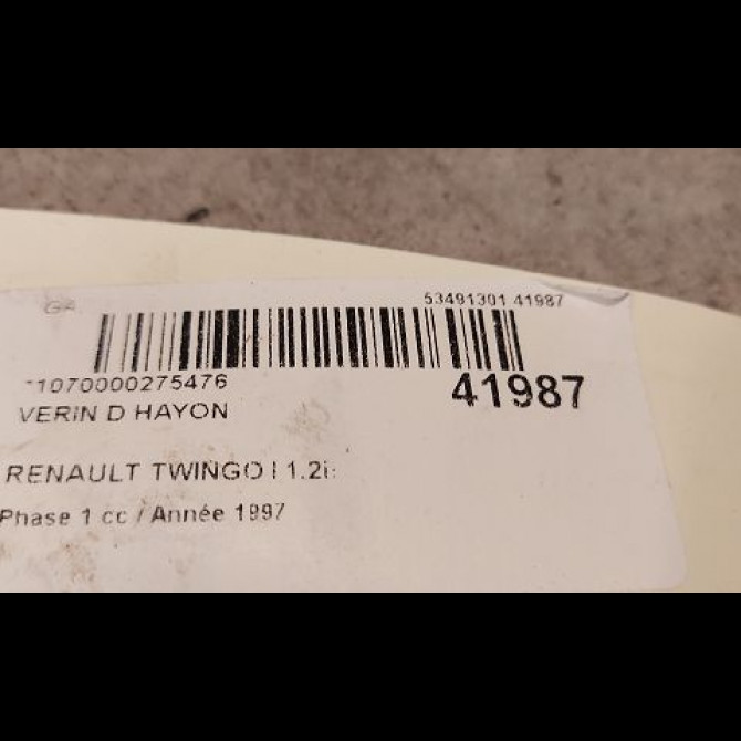 Verin droit hayon occasion RENAULT TWINGO I Phase 1 04-1993->08-1998 1.2i 60ch 2