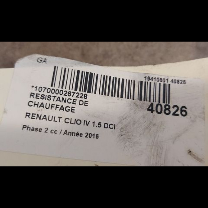 Resistance de chauffage occasion RENAULT CLIO IV Phase 2 08-2016->... 1.5 DCI 90ch 271500017R 3