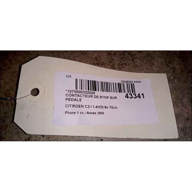 occasion CITROEN C3 I Phase 1 04-2002->10-2005 1.4HDI 8v 70ch 2