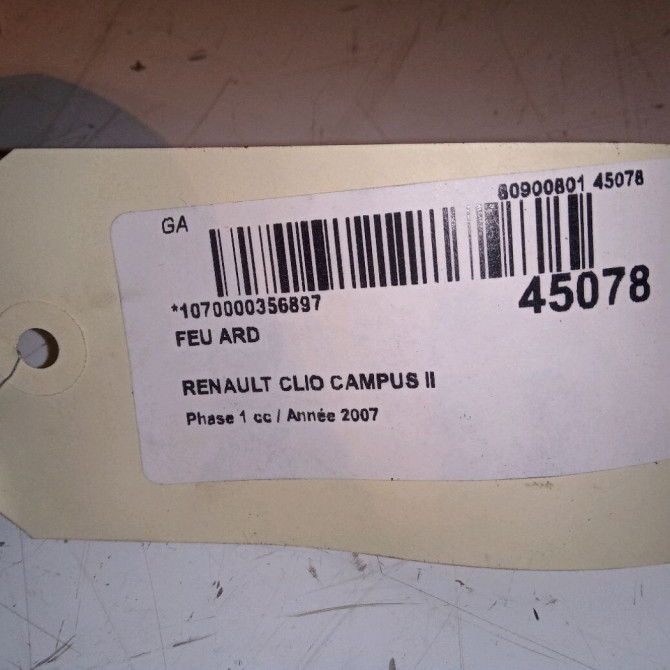 Feu arrière droit occasion RENAULT CLIO CAMPUS II Phase 1 07-2006->07-2009 1.2i 4