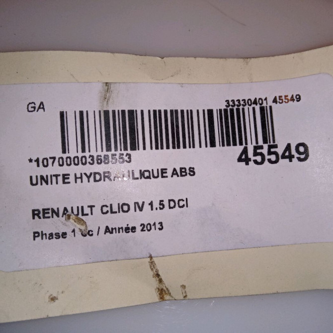 Unité hydraulique ABS occasion RENAULT CLIO IV Phase 1 07-2012->... 1.5 DCI 90ch 476606853R 4