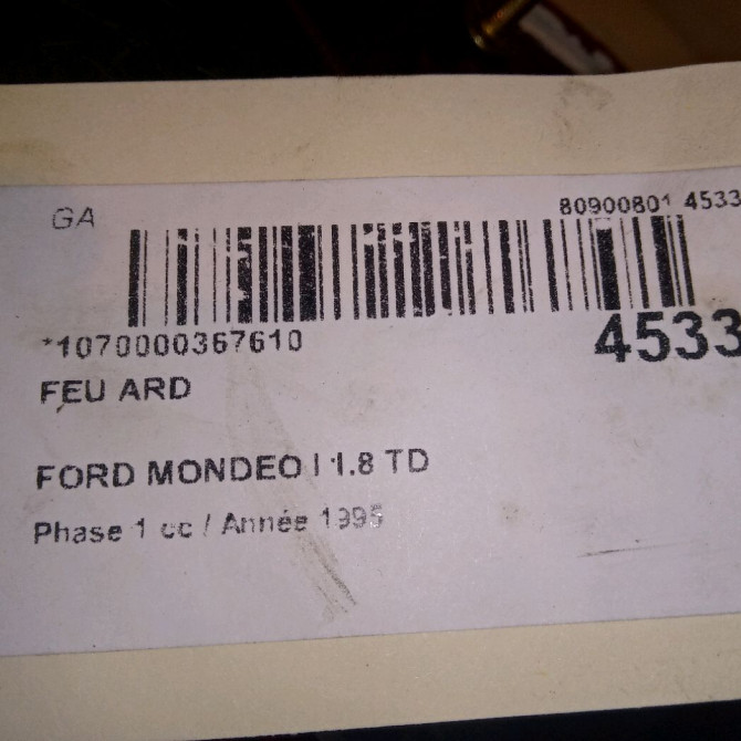 Feu arrière droit occasion FORD MONDEO I Phase 1 01-1993->09-1996 1.8 TD 5