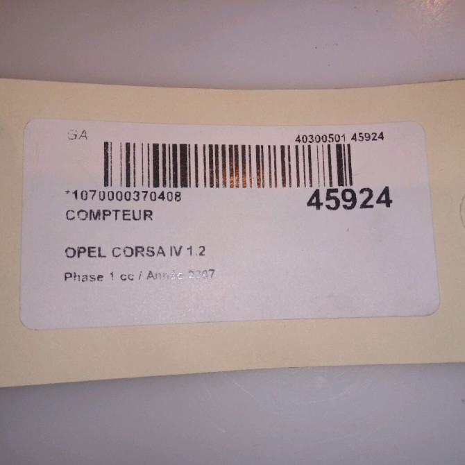 Compteur occasion OPEL CORSA IV Phase 1 09-2006->12-2010 1.2 TWINPORT 80ch 13285375 5