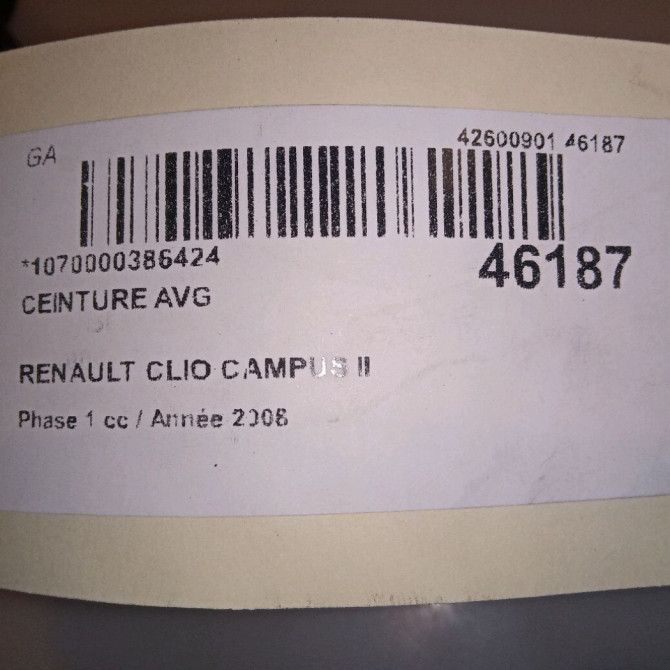 Ceinture avant gauche occasion RENAULT CLIO CAMPUS II Phase 1 07-2006->07-2009 1.5 DCI 65ch 4