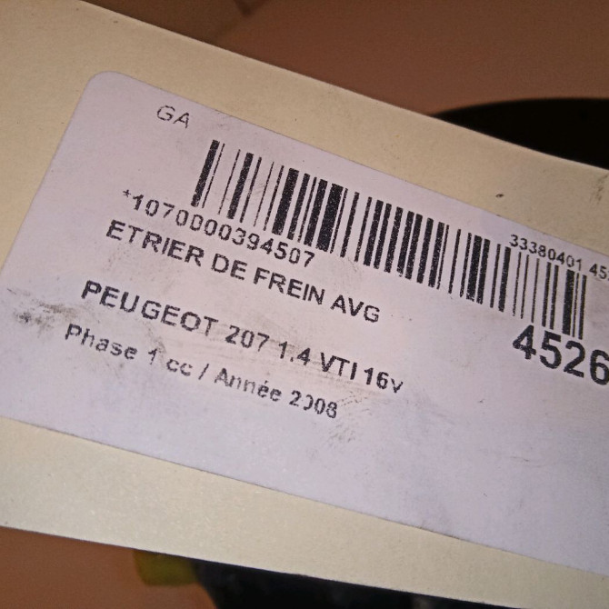 Etrier de frein avant gauche occasion PEUGEOT 207 Phase 1 04-2006->06-2013 1.4 VTI 16v 95ch 4400R8 5