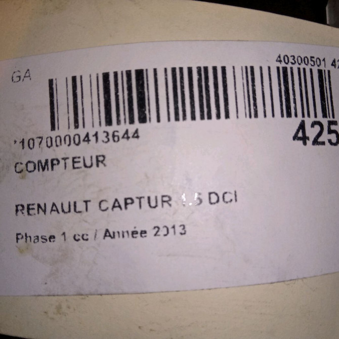 Compteur occasion RENAULT CAPTUR Phase 1 02-2013->... 1.5 DCI 90ch 248109523R 5
