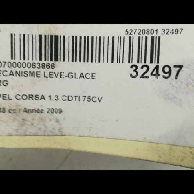 Mecanisme leve-glace arrière gauche occasion OPEL CORSA IV Phase 1 09-2006->12-2010 1.3 CDTI 75ch 13188503 3
