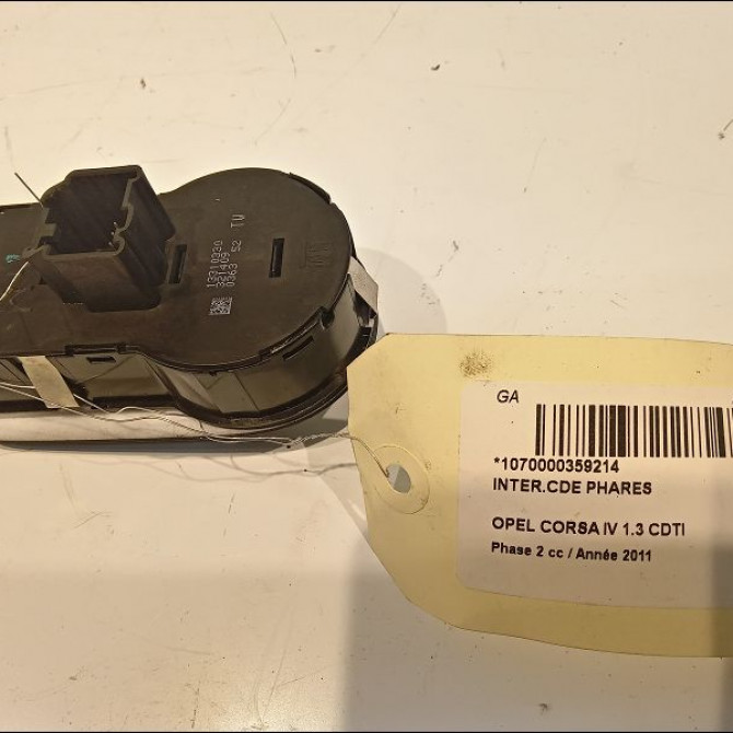 Interrupteur commande de phares occasion OPEL CORSA IV Phase 2 01-2011->03-2015 1.3 CDTI 75ch 13191079 2