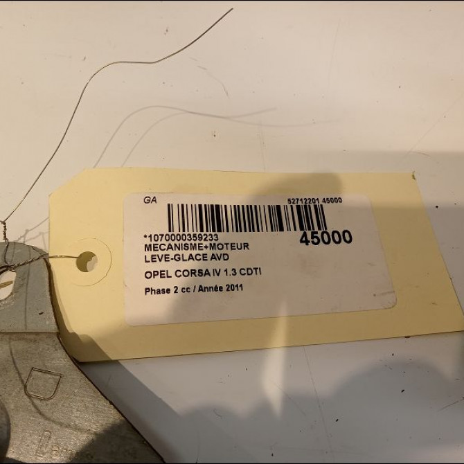 Mecanisme + moteur lève-glace avant droit occasion OPEL CORSA IV Phase 2 01-2011->03-2015 1.3 CDTI 75ch 39161985 2