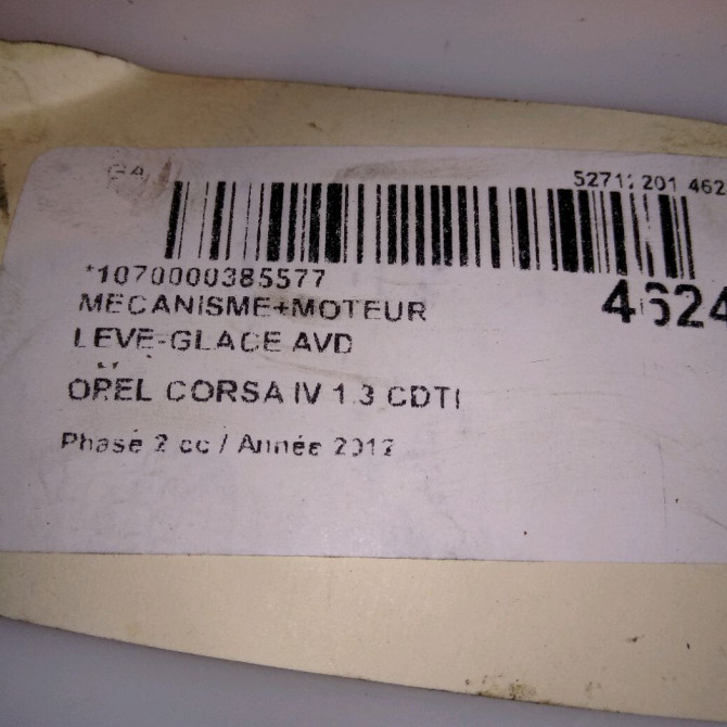 Mecanisme + moteur lève-glace avant droit occasion OPEL CORSA IV Phase 2 01-2011->03-2015 1.3 CDTI 95ch 39161985 5