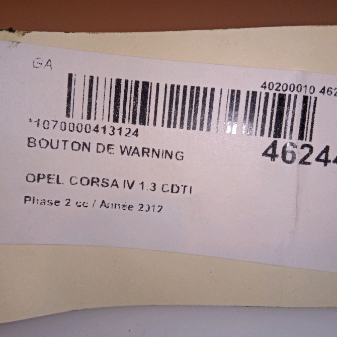 Bouton de warning occasion OPEL CORSA IV Phase 2 01-2011->03-2015 1.3 CDTI 95ch 5