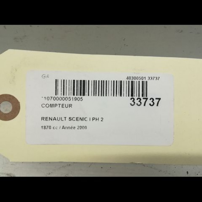 Compteur occasion RENAULT SCENIC I Phase 2 08-1999->06-2003 1.9dCi Pack Clim 7711368925 5