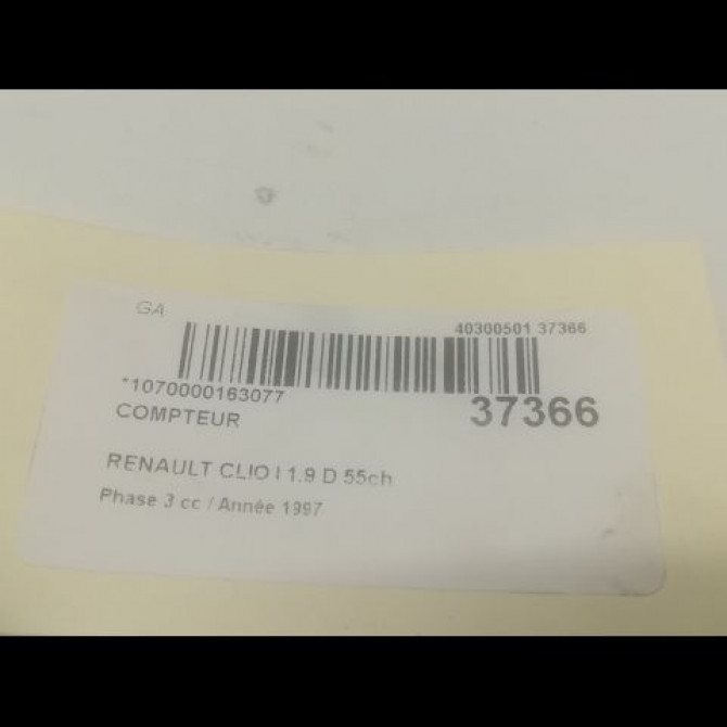 Compteur occasion RENAULT CLIO I Phase 3 03-1996->08-1998 1.9 D 55ch 7700423045 3