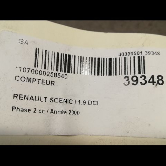 Compteur occasion RENAULT SCENIC I Phase 2 08-1999->06-2003 1.9 DCI 100ch 7711368925 3