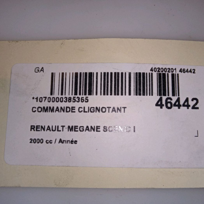 Commande clignotant occasion RENAULT MEGANE SCENIC I Phase 2 08-1999->06-2003 7701047261 5