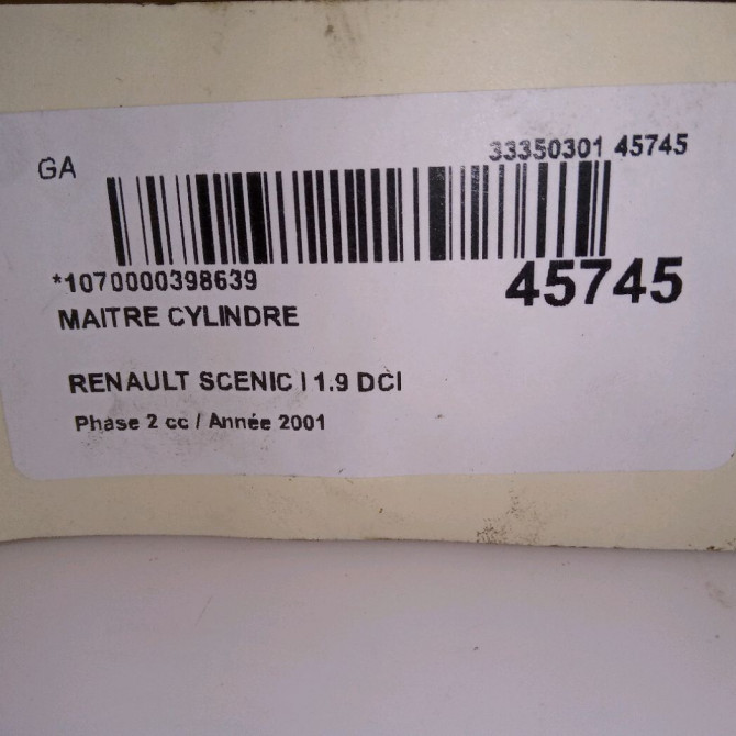 Maitre cylindre occasion RENAULT SCENIC I Phase 2 08-1999->06-2003 1.9 DCI 100ch 7701206922 4