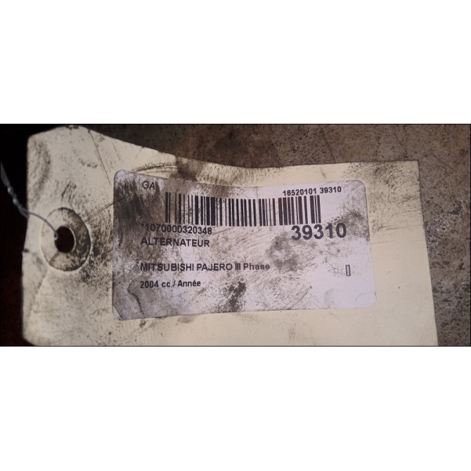 Alternateur occasion MITSUBISHI PAJERO III Phase 2 02-2003->12-2006 MD366052 4