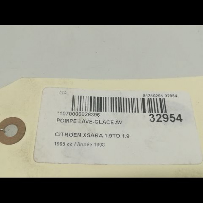 Pompe lave-glace avant occasion CITROEN XSARA Phase 1 02-1998->09-2000 1.9 TD 643460 4
