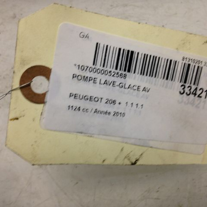 Pompe lave-glace avant occasion PEUGEOT 206 + Phase 1 03-2009->05-2013 1.1i 8v 60ch 643460 2