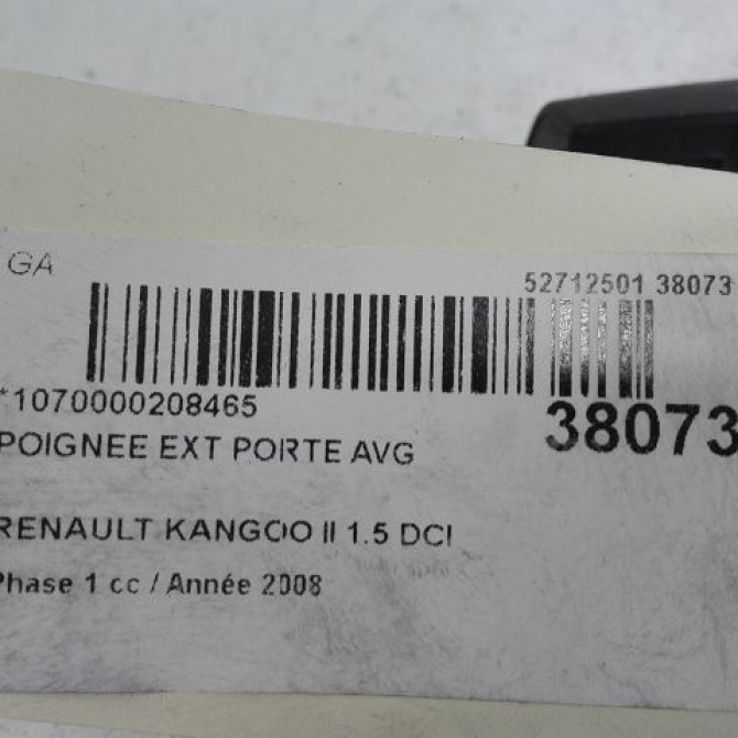 Poignee ext porte avg occasion RENAULT KANGOO II Phase 1 01-2008->03-2013 1.5 DCI 85ch 806B05993R 3