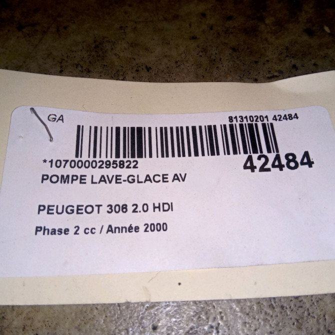 Pompe lave-glace avant occasion PEUGEOT 306 Phase 2 04-1997->03-2002 2.0 HDI 643460 4