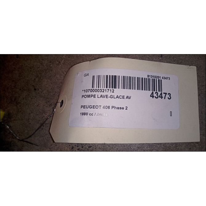 Pompe lave-glace avant occasion PEUGEOT 406 Phase 2 BREAK 04-1999->04-2004 643460 3